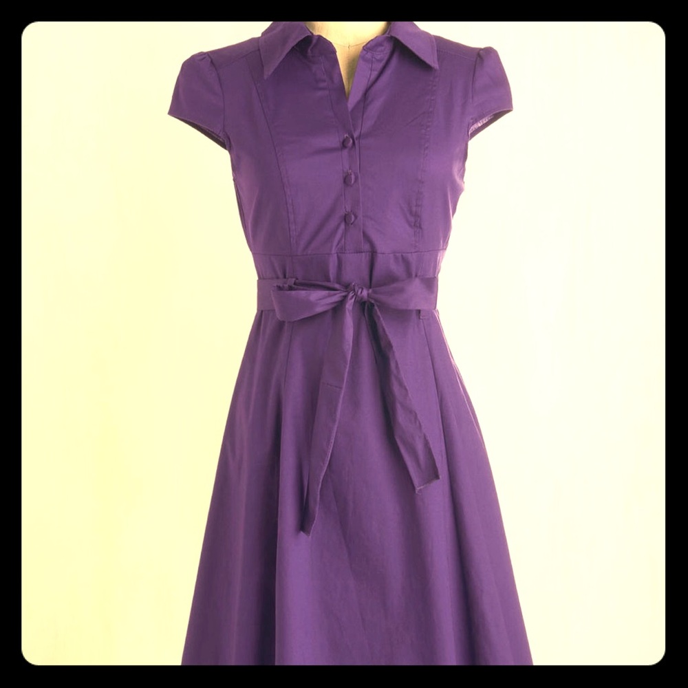 Purple A-line dress